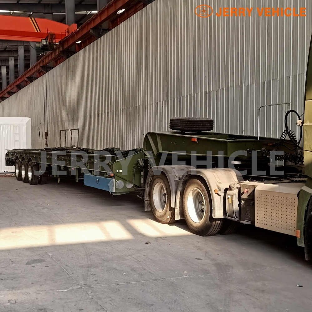 4 axle 100 ton low bed truck trailer