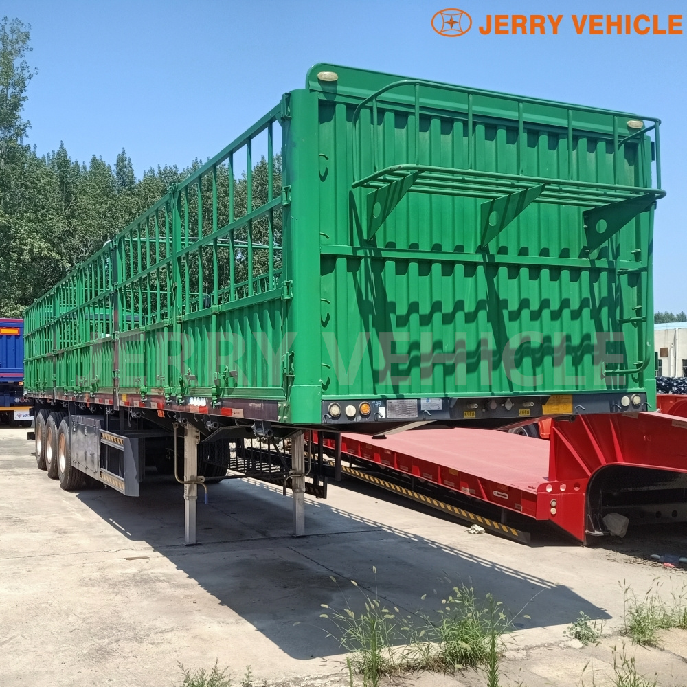 Tri axle 60t fence cargo truck trailer